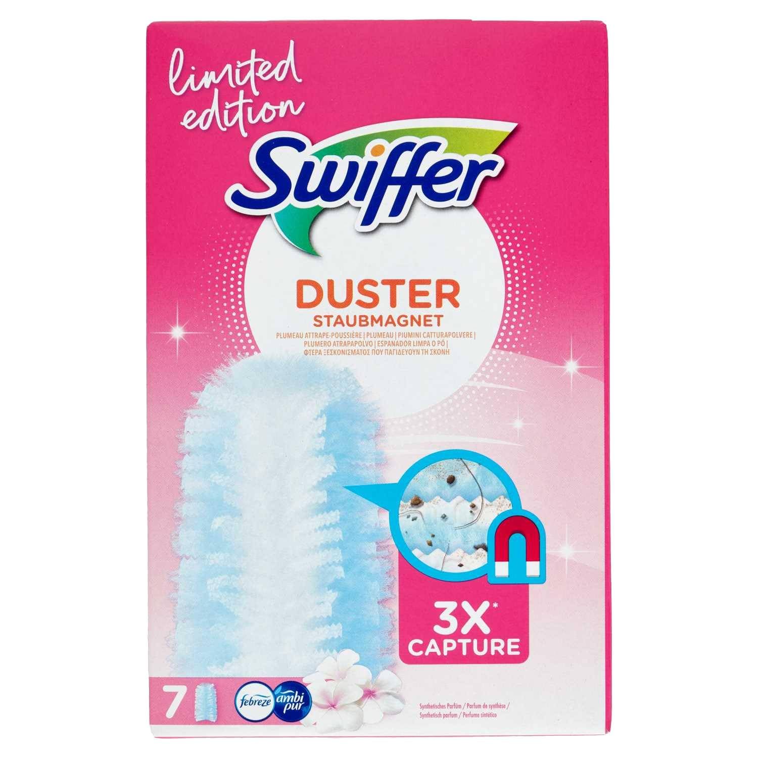 Swiffer Duster Limited Edition Piumini Cattura Polvere 7 Pz Di Ricambio (24 Unità)