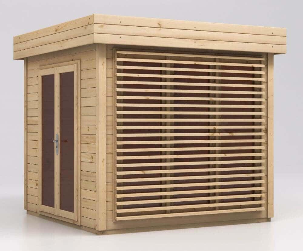 Alpholz Gartenhaus Lawenda 28 Gartenhaus aus Holz, Holzhaus mit 28 mm Wandstärke, Blockbohlenhaus mit Montagematerial