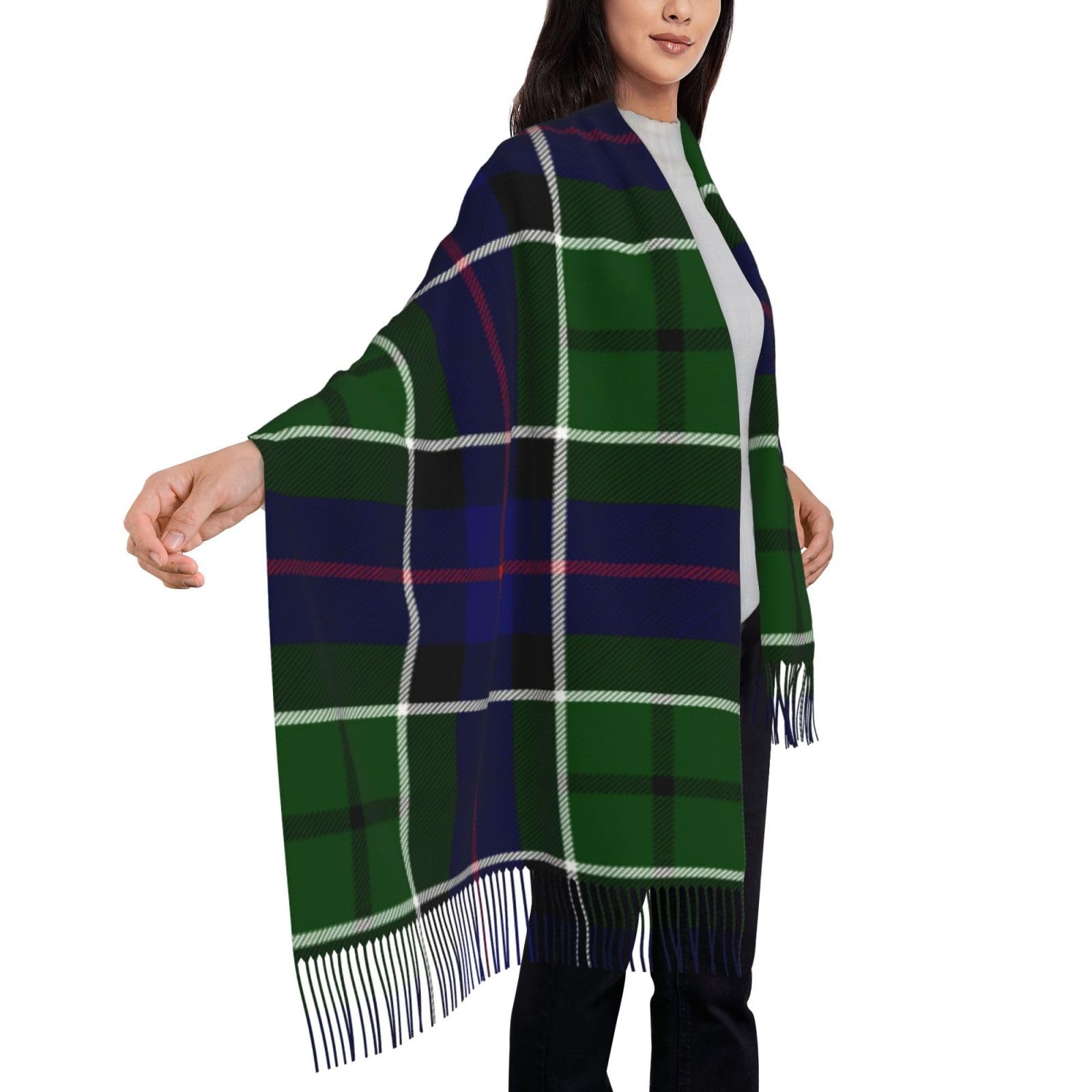 peiyeety Scottish Clan Leslie Tartan PlaidScarf for Women Tartan Soft Cashmere Feel Pashmina Shawl Wraps, Cozy and Lightweight for Daily & Holiday Wear