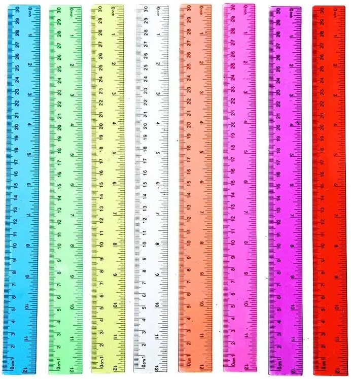 Ruler 12 Inch,Kid Rulers for School,Rulers Bulk for Classroom 8 Pack
