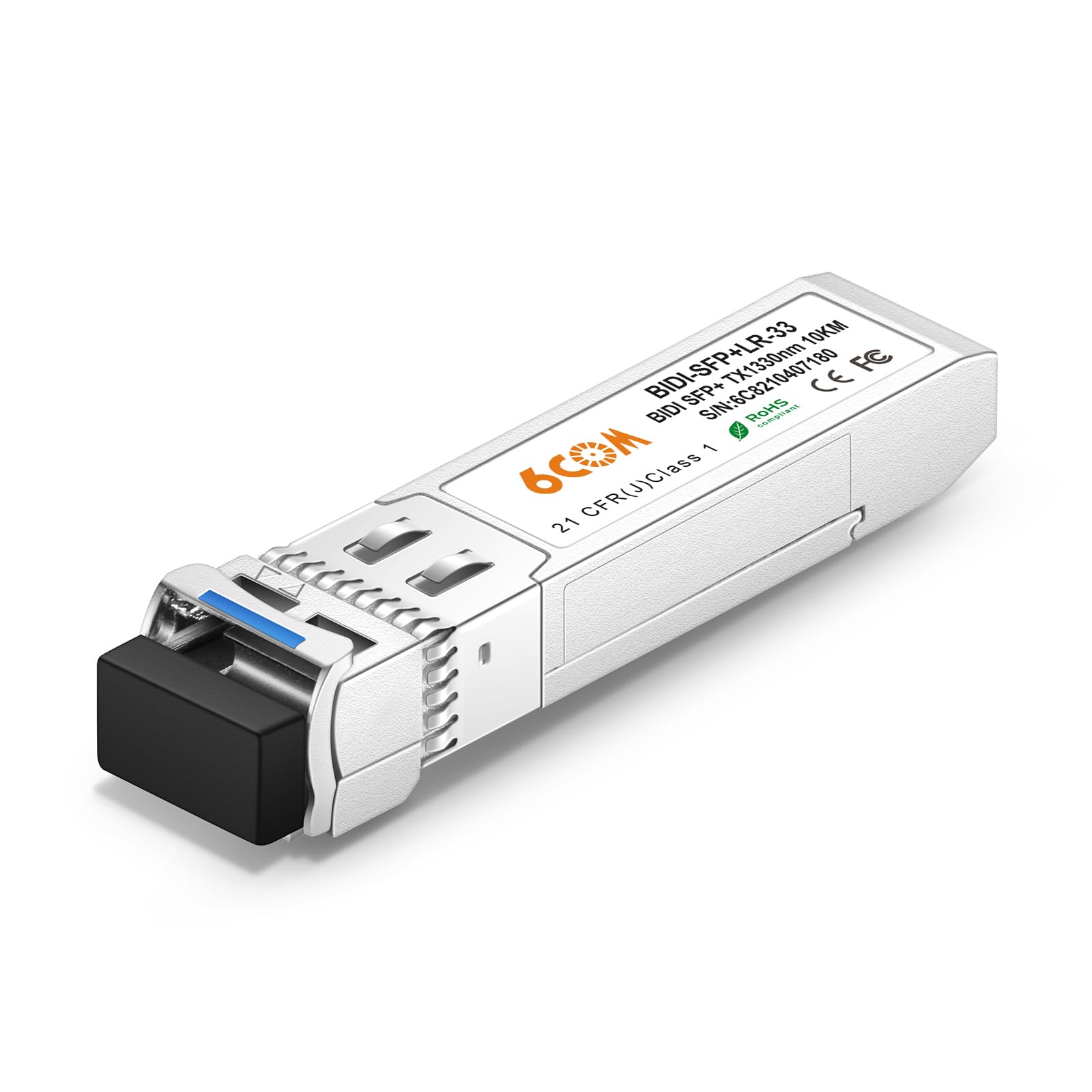 Une Paire d'émetteurs-récepteurs SFP+ Bidi 10 G, 10 GBase-BIDI 1270 nm/1330 nm SMF, jusqu'à 10 km, Compatible avec Cisco, Ubiquiti, D-Link, Supermicro et Autres commutateurs Ouverts