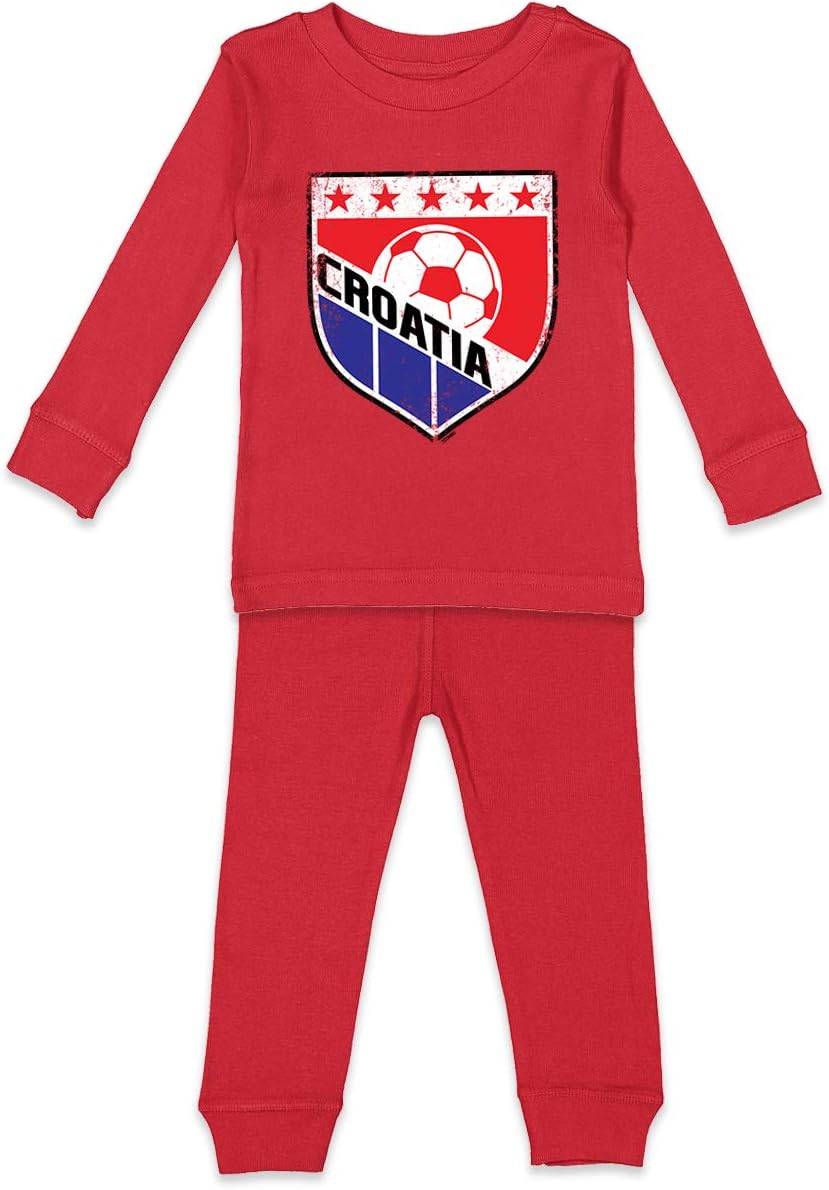 Tcombo Croatia Soccer - Distressed Badge Kids Shirt & Pants Set