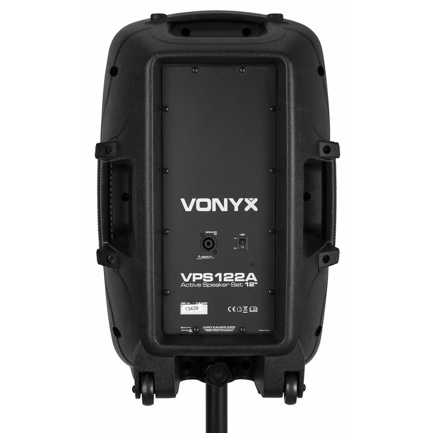 VONYX VPS122A - Enceinte Sono Portable, Puissance de 800W, LEDs au Rythme de la Musique, Technologie Bluetooth, Livré avec Pieds