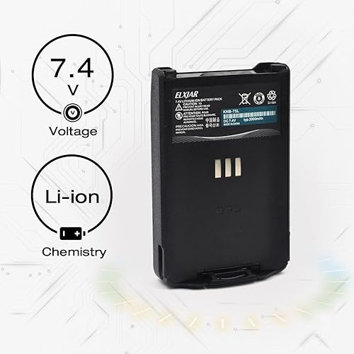 Miniatura 2 de ROWSHEP Paquete de 2 baterías recargables de iones de litio de 7.4 V 2000 mAh KNB-74 KNB-75L de repuesto para Kenwood TH-D74A, TH-D74, TH-D74E, etc.