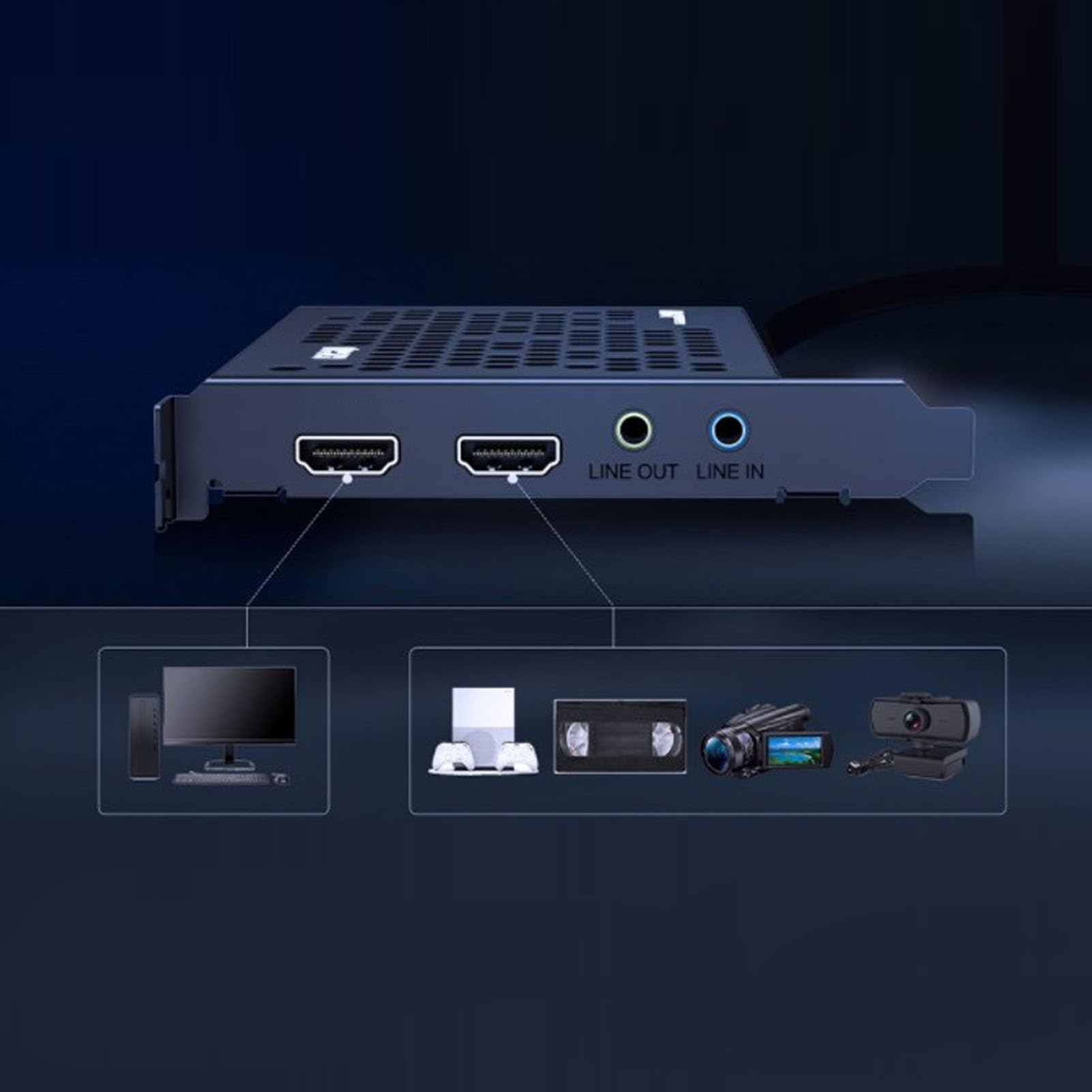 Scheda di Acquisizione Giochi PCIe HDMI 4K, Scheda di Acquisizione Video PCIe Interna Gen2 X1 Registrazione Audio Video per Windows, per, per, per Switch