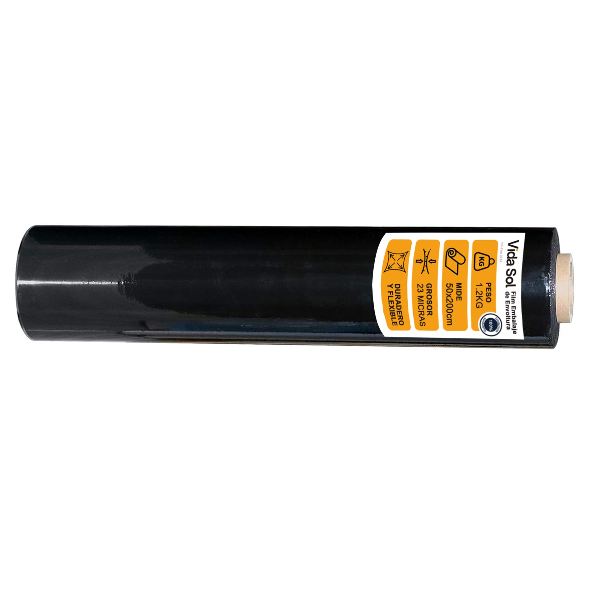 Film Embalaje de Envoltura Negro 1.4kg, 5 Rollo de 50 cm, 23 Micras de Espesor, Resistente y Versátil, Ideal para Hogar, Almacenes, Comercios y Transportes