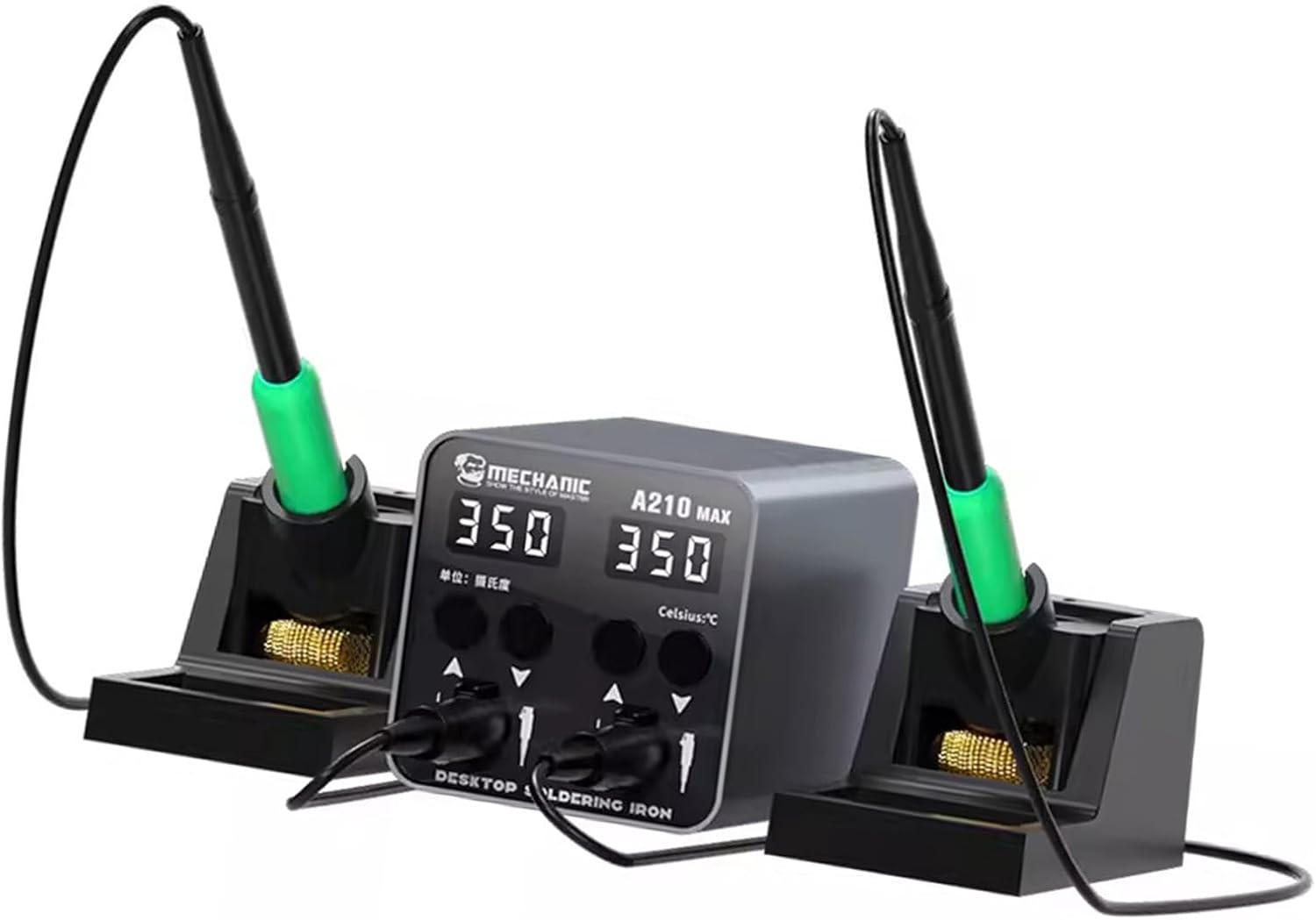 A210 Intelligent Soldering Station with Double C210 Tips Holder Welding Rework Platform for Phone PCB Electronic Component Soldering Device