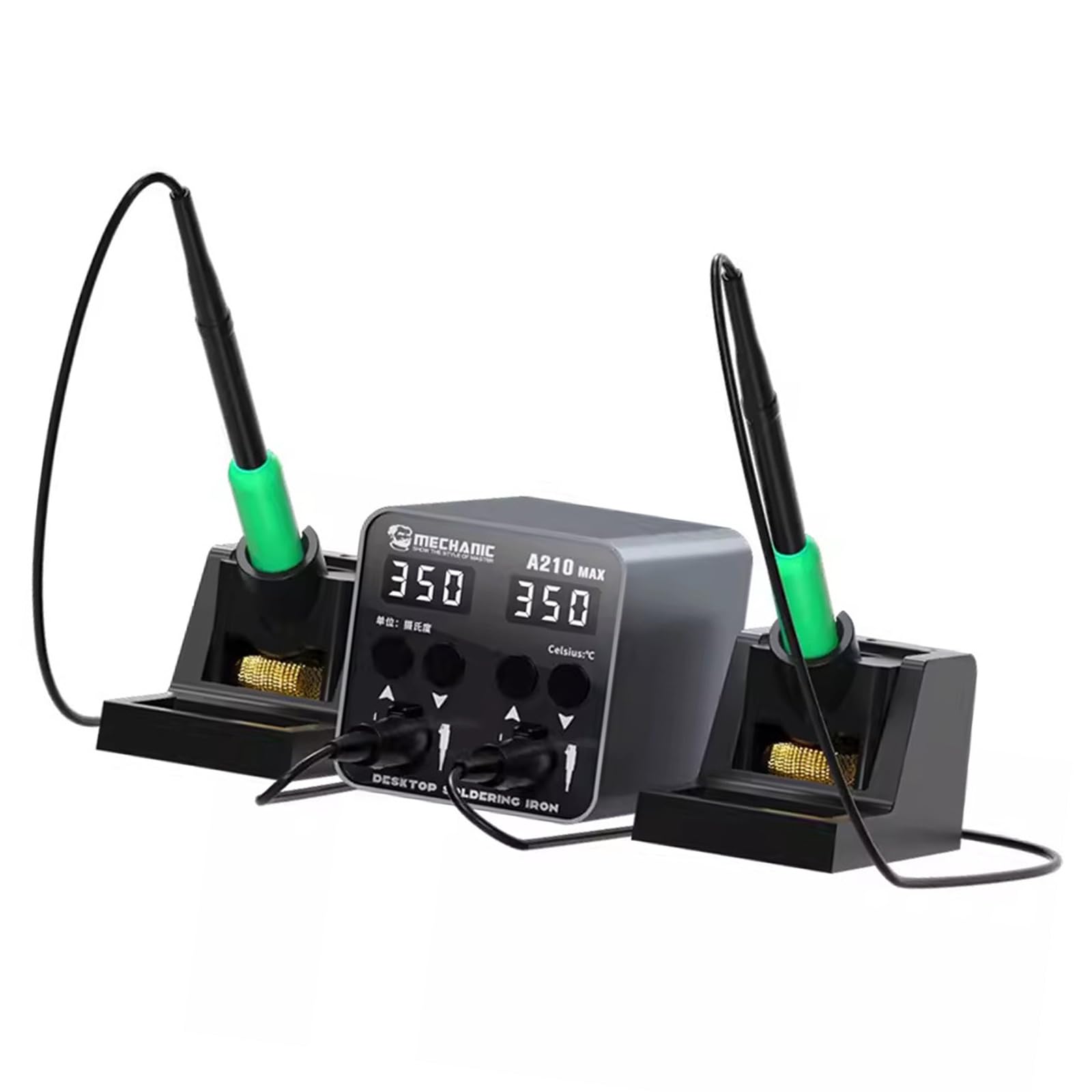 Station de soudage intelligente A210 sur l'établi du réparateur de smartphone et circuits PCB