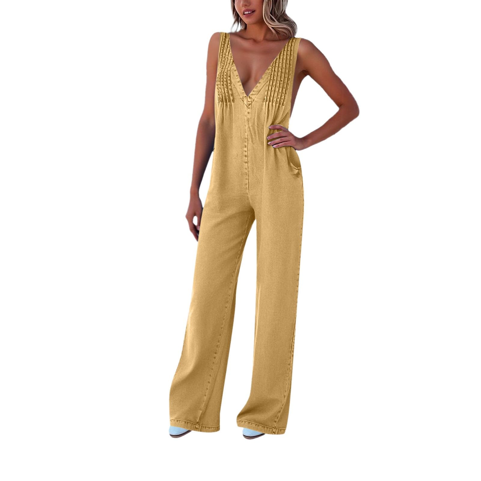 Mono Elegante Mujer Jumpsuit Vaquero para Vestidos Monos Vestido Camisero Vaqueros Peto Tejano Petos