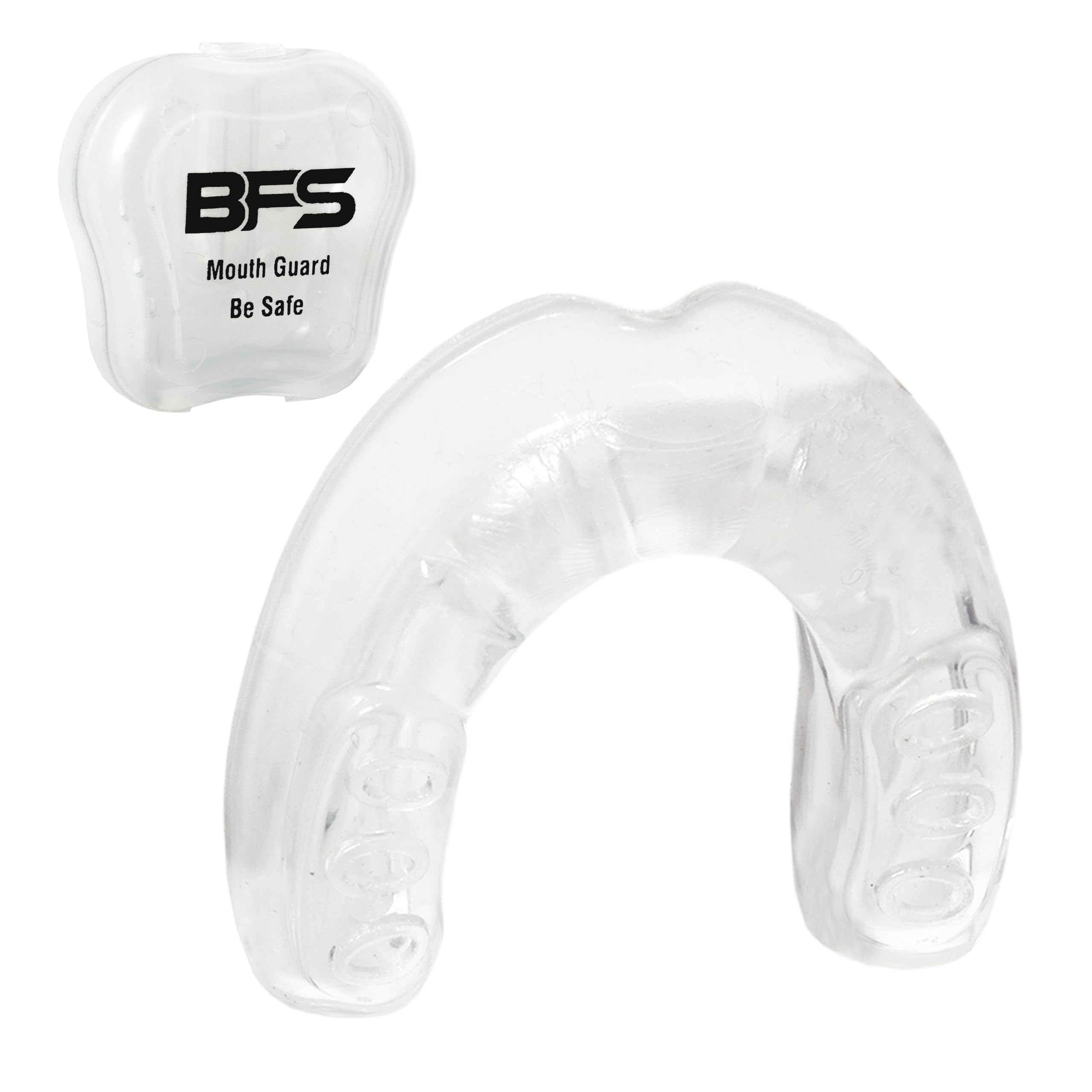 BFS IMPEX Sports Mouth Guard for Kids,Youth,Boys,Girls,Child Teen Mouthguard with Case (BPA Free) for Boxing, Martial Arts,MMA Karate,Lacrosse,Football,Soccer and All Contact Sports (Crystal)