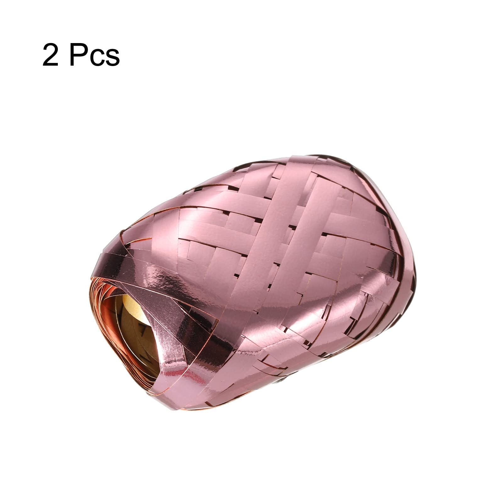 PATIKIL 2pcs Curling Ribbon Crimped Balloon String Shiny Metallic 5mm 10m for Christmas Wedding Gift Crafts Florists Decoration Rose Gold - Image 3
