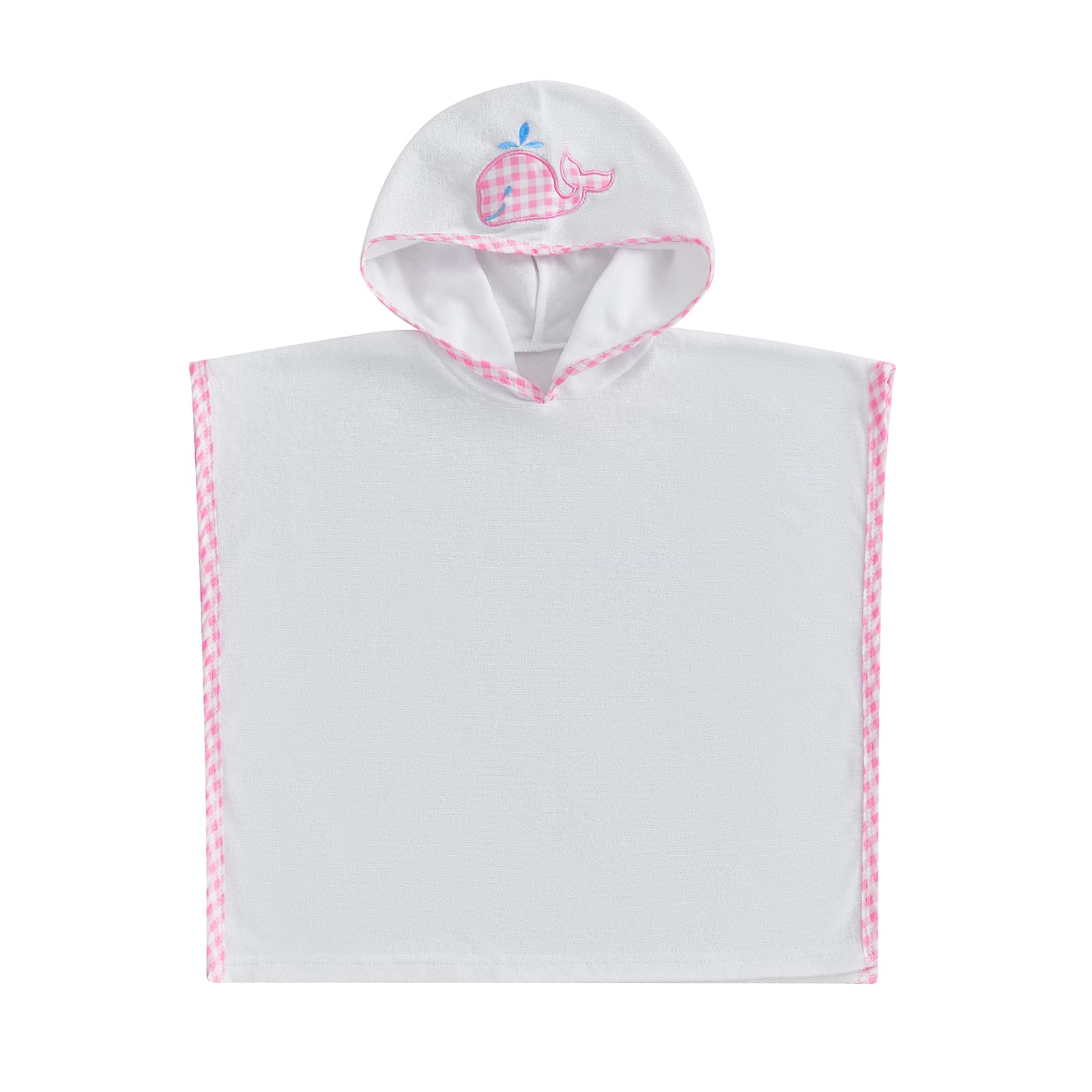 Toddler Boys Girls Hooded Poncho Towels Beachwear Sea Animal Embroidery Whale Terry Beach Swim Cover Up Swimwear (Pink, 2-3T)