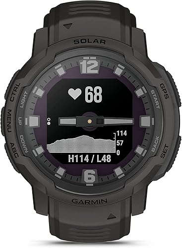 Miniatura 2 de Garmin Instinct Crossover - Reloj inteligente híbrido solar resistente con capacidad de carga solar, grafito con soporte de carga para reloj,