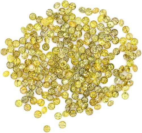 Miniatura 2 de Lote de diamantes amarillo natural redondo 16 piezas, mejorado I2-I3, Piedra, Diamante amarillo