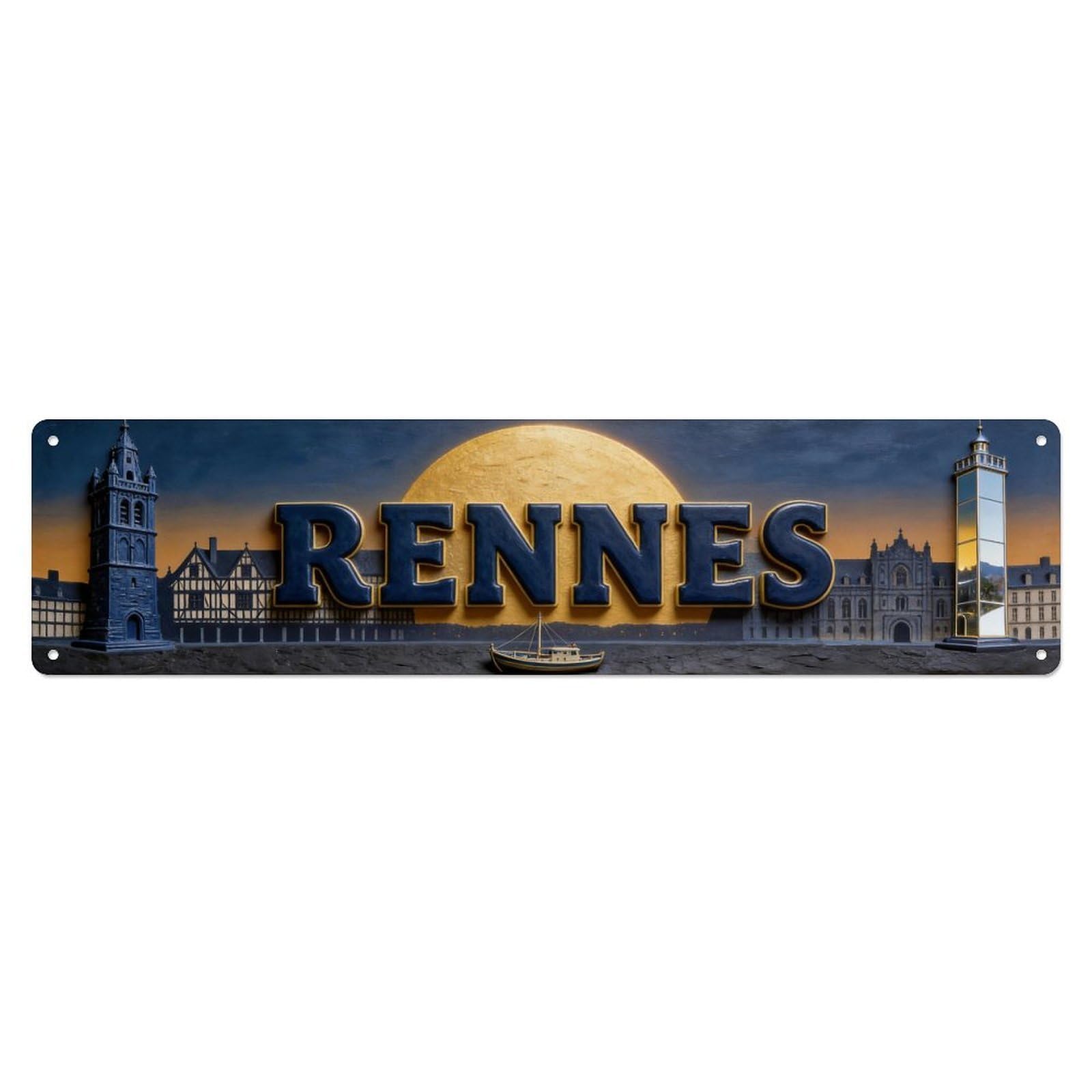 Okahys 4X16inch(10X40cm) Rennes France Retro Metal Tin Sign