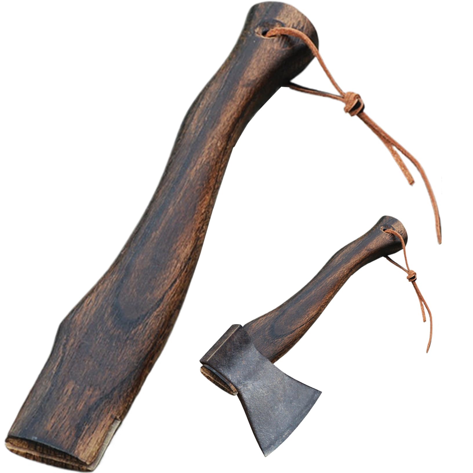 Poignée de Hache de Hache, Remplacement de poignée de Hache de Guerre en Bois de 13 Pouces avec Sangle Suspendue en Cuir, Remplacement de la poignée de Hache pour l'interface (4 * 1,3 cm)
