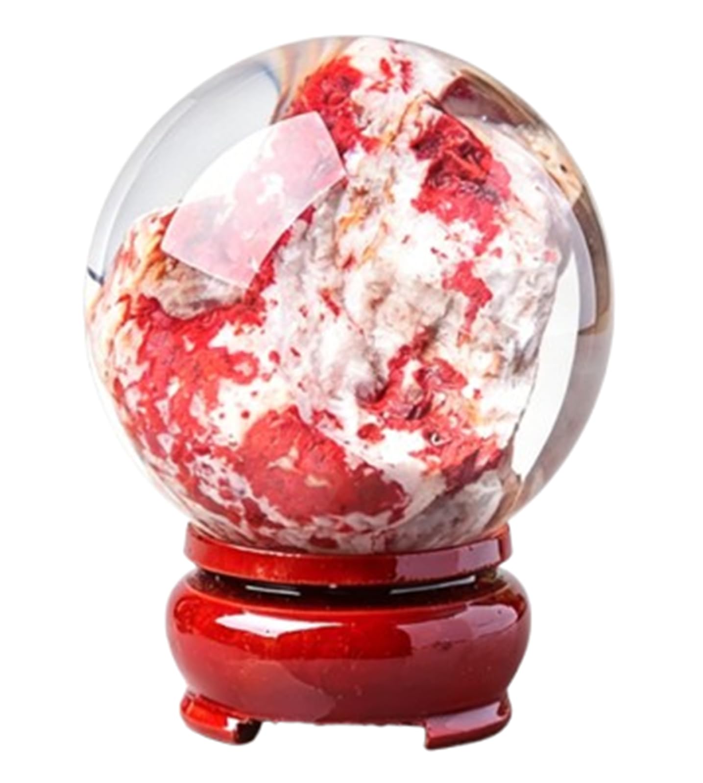 Cinabre brut en sphère Feng Shui de 140mm pour divination et voyance rituelle