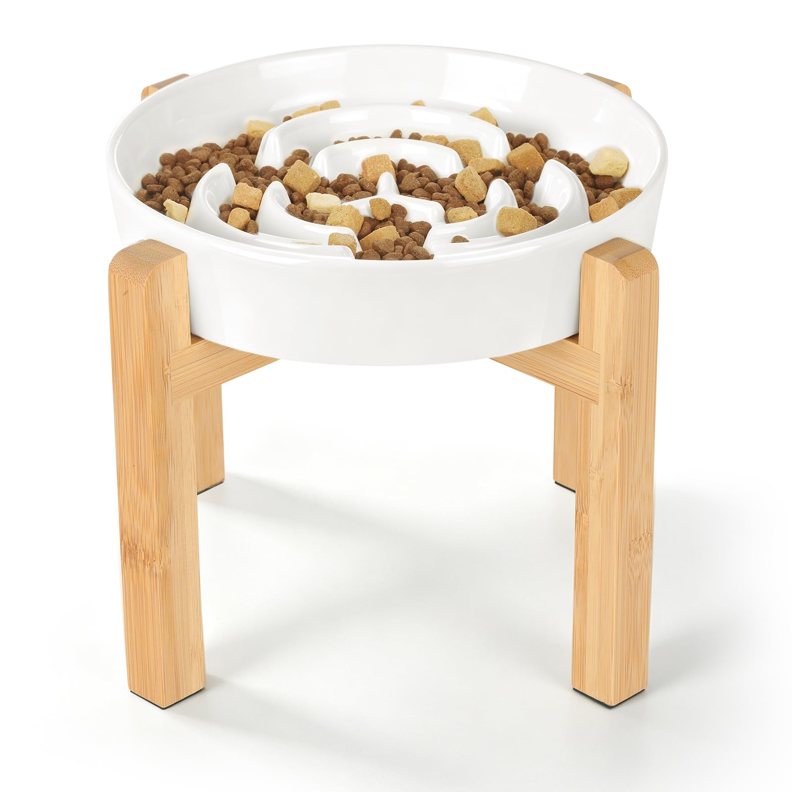 PETTOM Slow Feeder Dog Bowl Ceramic with Stand 20.5x4.5 cm(8.07x1.77 in)