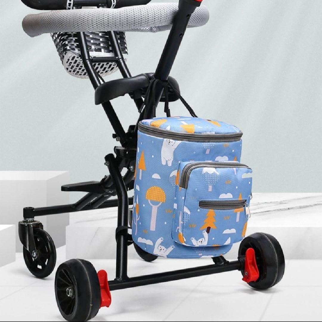 SWAVISTHA Insulated Baby Stroller Hanging Bag with Winter Scenery Print, Blue 4