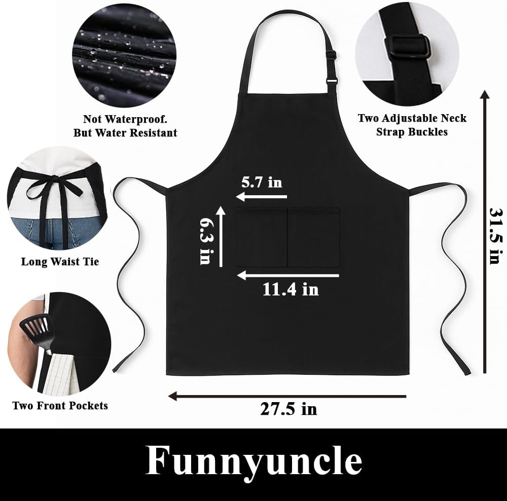 FUNNYUNCLE Funny BBQ Grilling Kitchen Cooking Chef Aprons for Men Fathers Day Christmas Gifts - Image 6