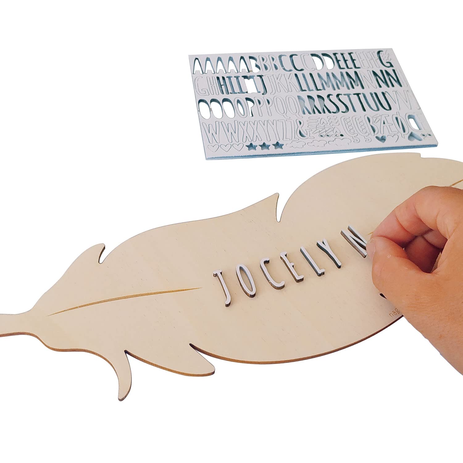 nagu® Prénoms en Bois Personnalisés | Plaque Décorative Grande Taille pour Chambre Bébé, Fille ou Garçon | Lettres Autocollantes pour Personnaliser le Prénom en Bois, Déco Murale