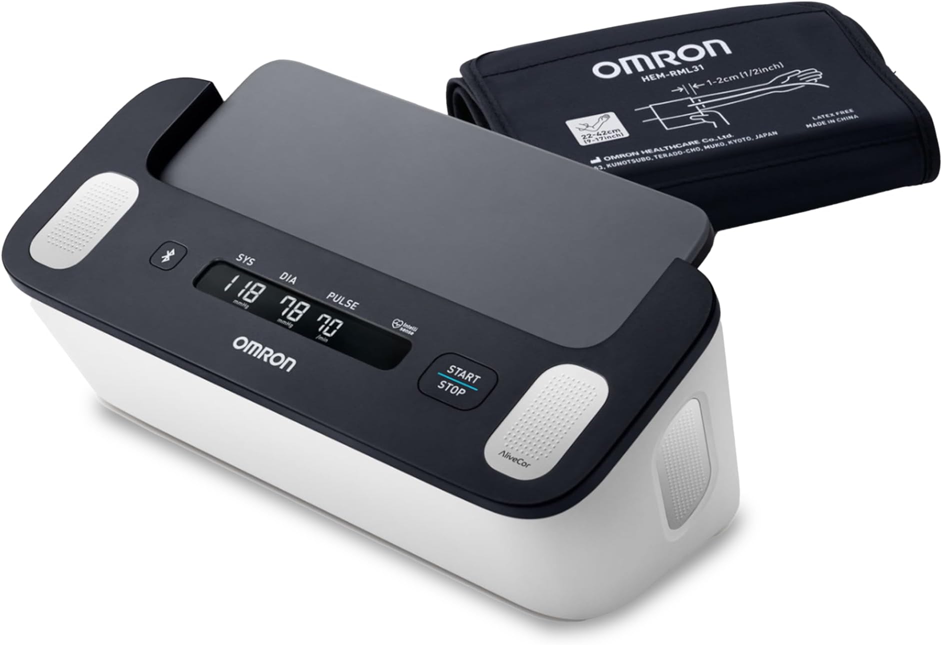 Omron Complete ECG Machine + BP Monitor Built in Bluetooth Technology; AFib, Tachycardia, Bradycardia & Hypertension Monitoring