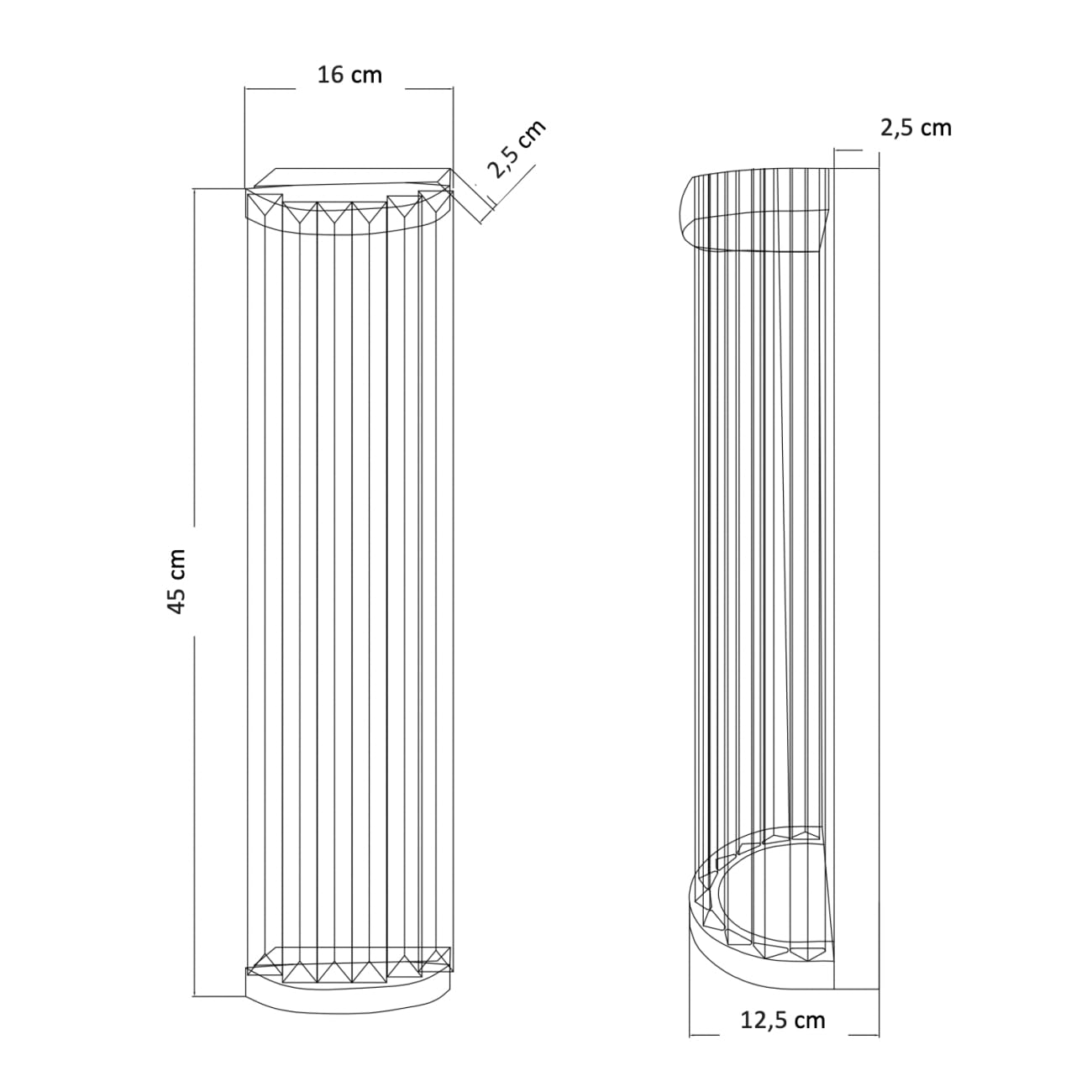 KOSILUM - Lampada da parete semicilindrica con nappine trasparenti – Andria – Luce bianca calda illuminazione soggiorno camera da letto cucina corridoio – 2 x max 25 W – E14 – IP20
