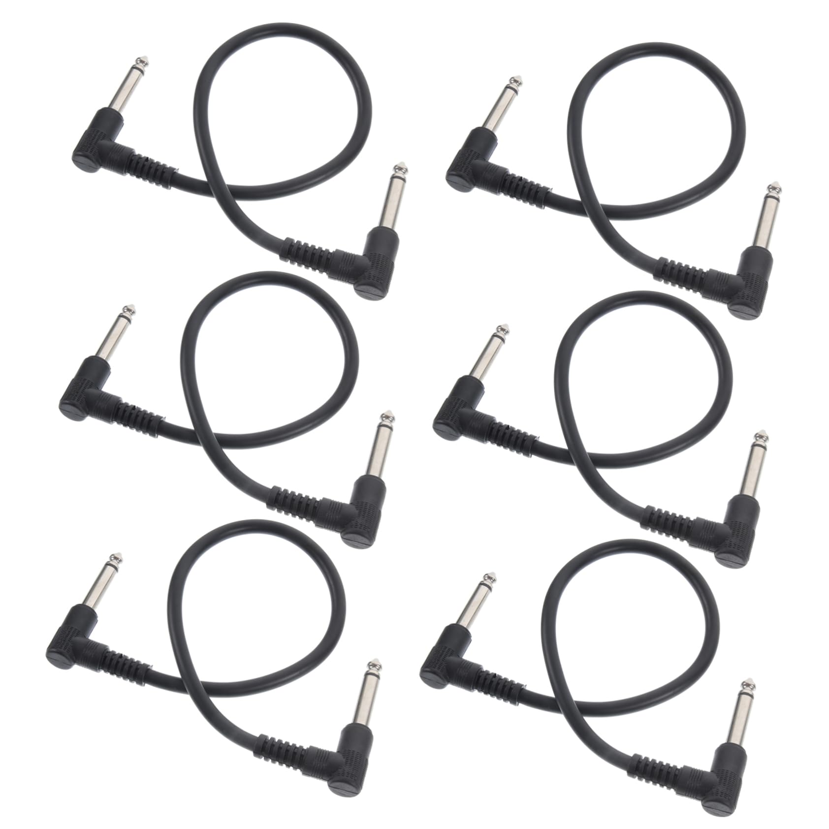 Hemoton Sturdy Guitar Effect Cable 6-Pack Short Guitar Patch Cable 30cm Musical Instrument Accessory