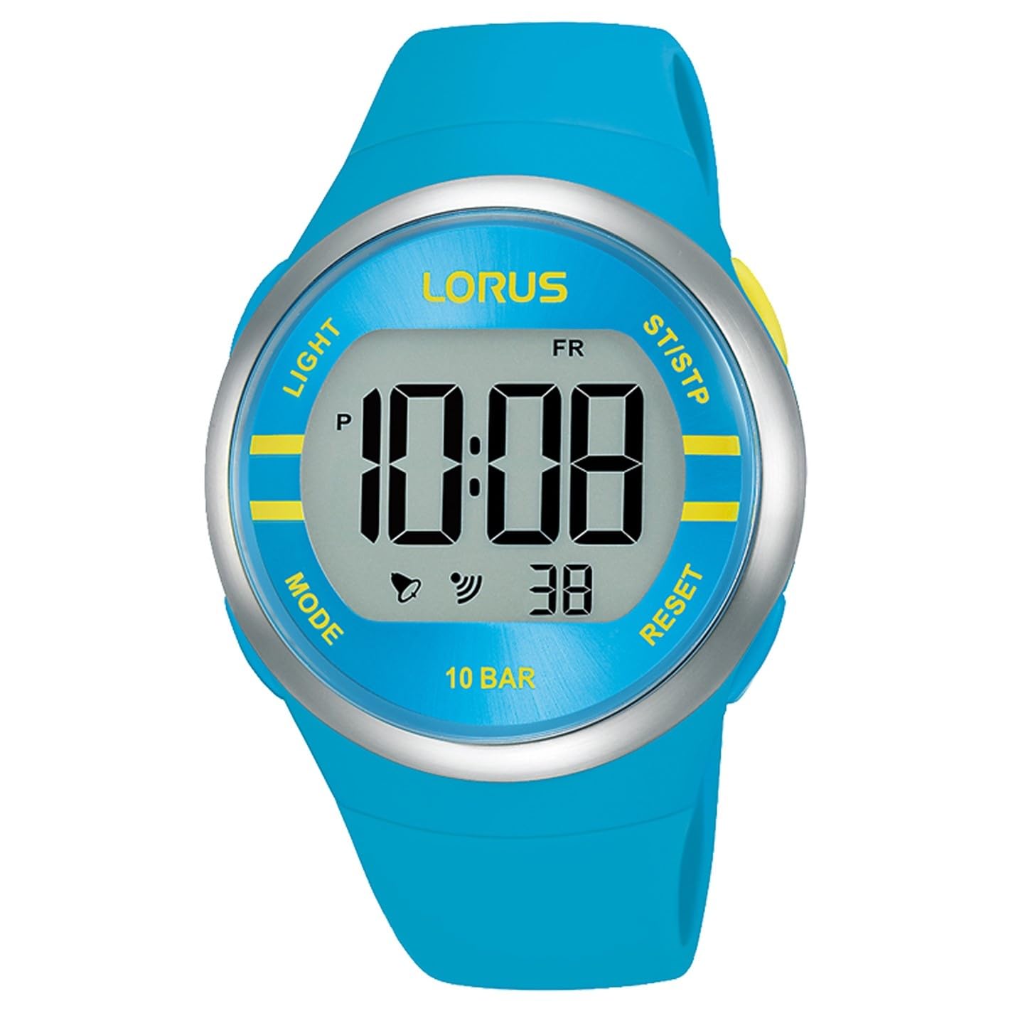Lorus Digital Quartz Watch with Silicone Strap, Turquoise, Fashion