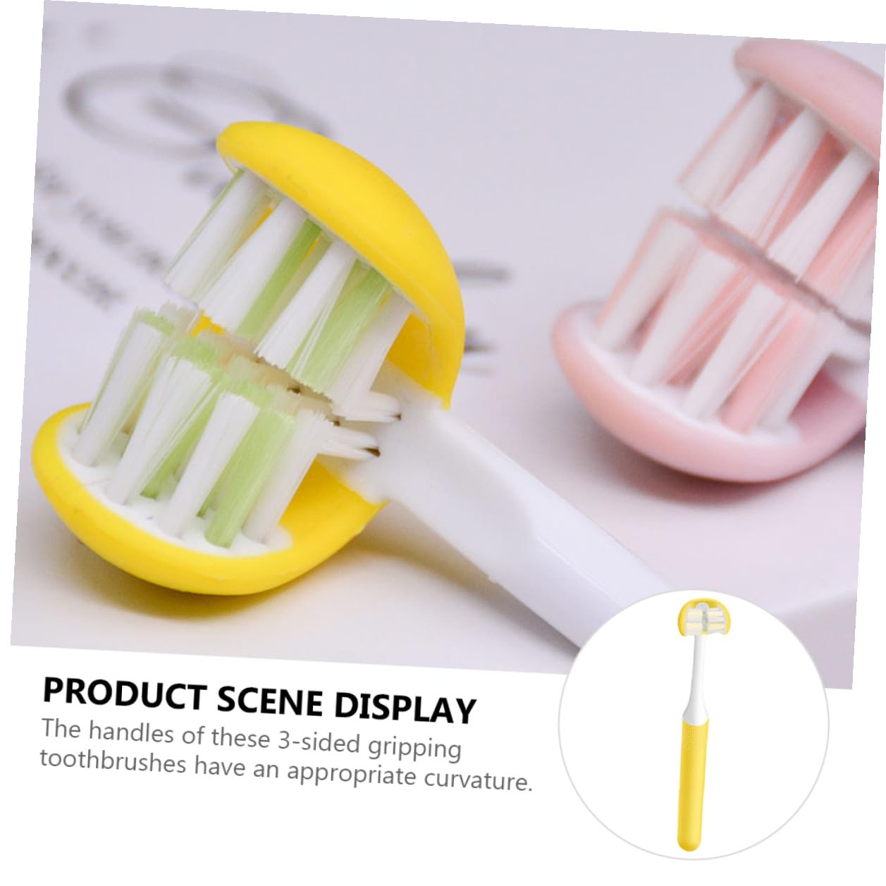 Alipis Spazzolino da Denti per Pulizia Orale Completa a 3 Lati Setole Morbide per Adulti Design Avvolgente in Pp Leggero e Comodo da Impugnare