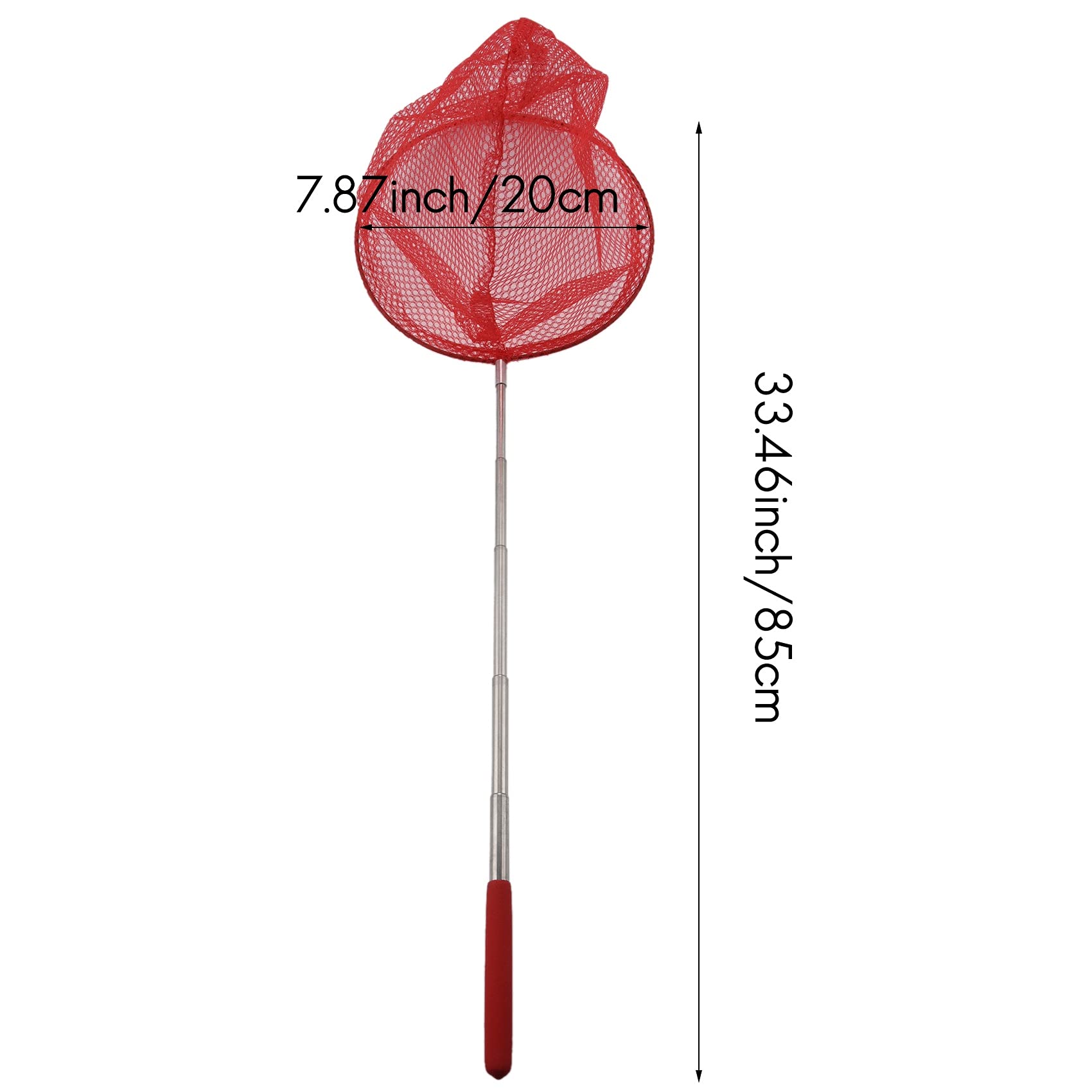 Evenden Filet papillon extérieur en acier inoxydable - Outil télescopique extérieur - Filet portable - Rouge