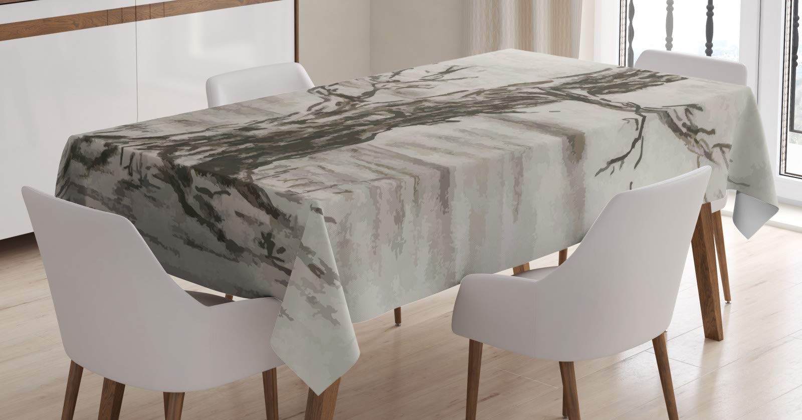 ABAKUHAUS Tovaglia Rettangolare Pigna Rustic Woodland, 140x200 Cm, Raso Di Seta 100% Poliestere, Multicolore