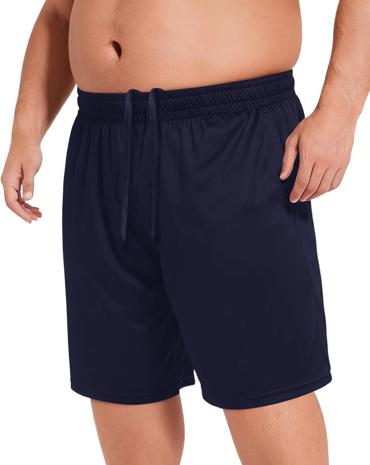 BOOJO Men's Big and Tall Athletic Shorts - Quick Dry Black Basketball Shorts with Pockets for Workout RunningActivewear（S-6XL）