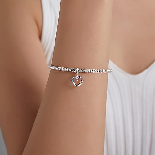 Miniatura 4 de BISAER Dijes colgantes de plata de ley 925 para pulseras, gatos, perros, perezosos, animales, mariposa, hada, corazón, colgante