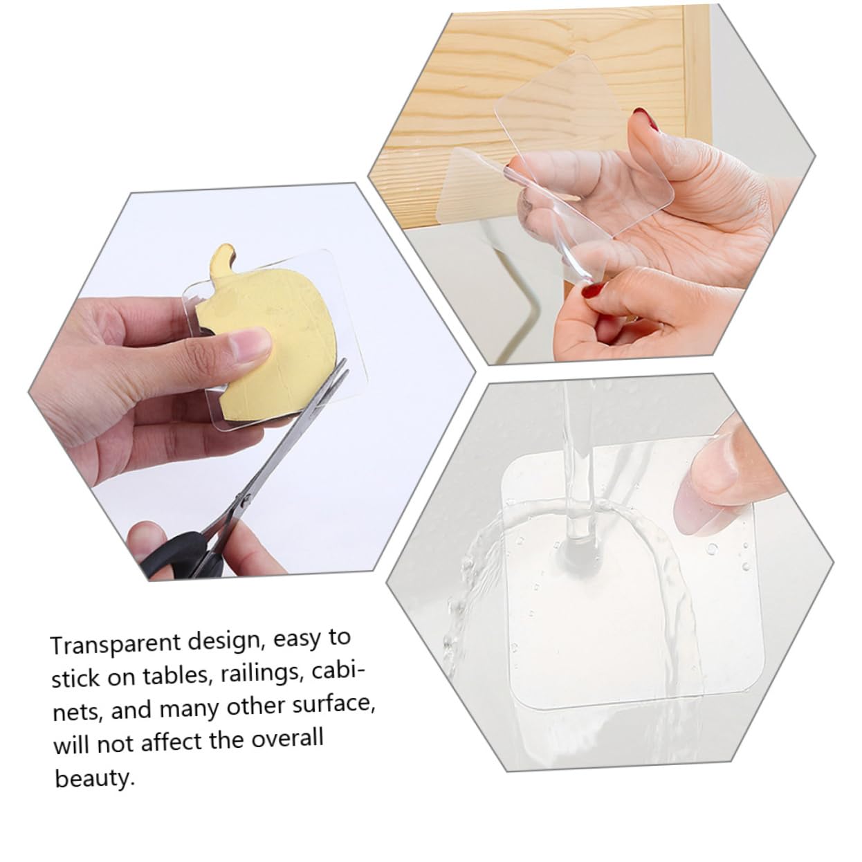 SHINEOFI 200 piezas Cinta Adhesiva Doble Cara Nano Transparente Unidades Cuadrada Fuerte Para Colgar Cuadros y Decoración Pared Sin Daños