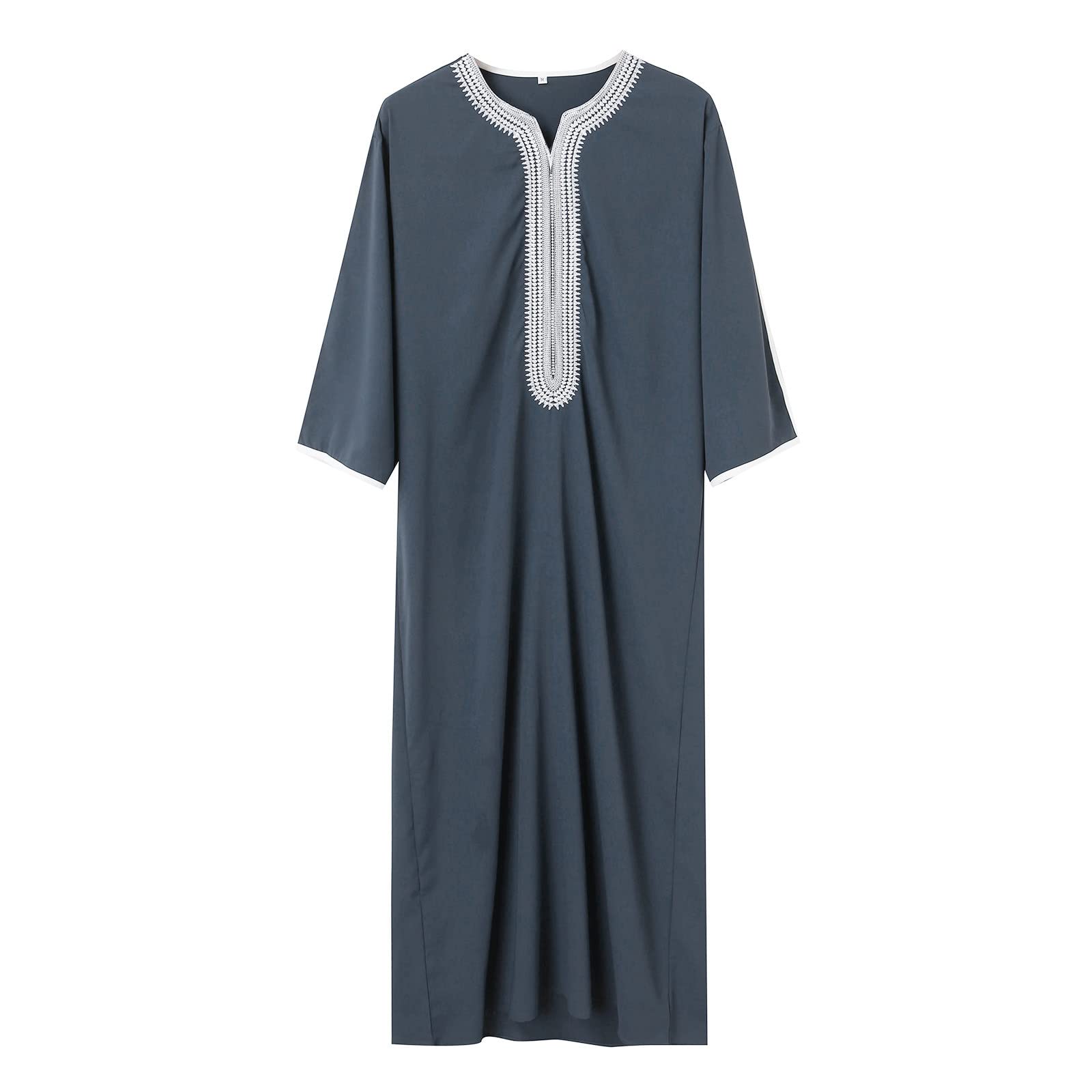 Vestido musulmán para hombre túnica caftán oriente medio saudita árabe túnicas turcas vestidos tóbe hombres ropa de oración impresión bolsillos vestidos manga larga falda musulmana