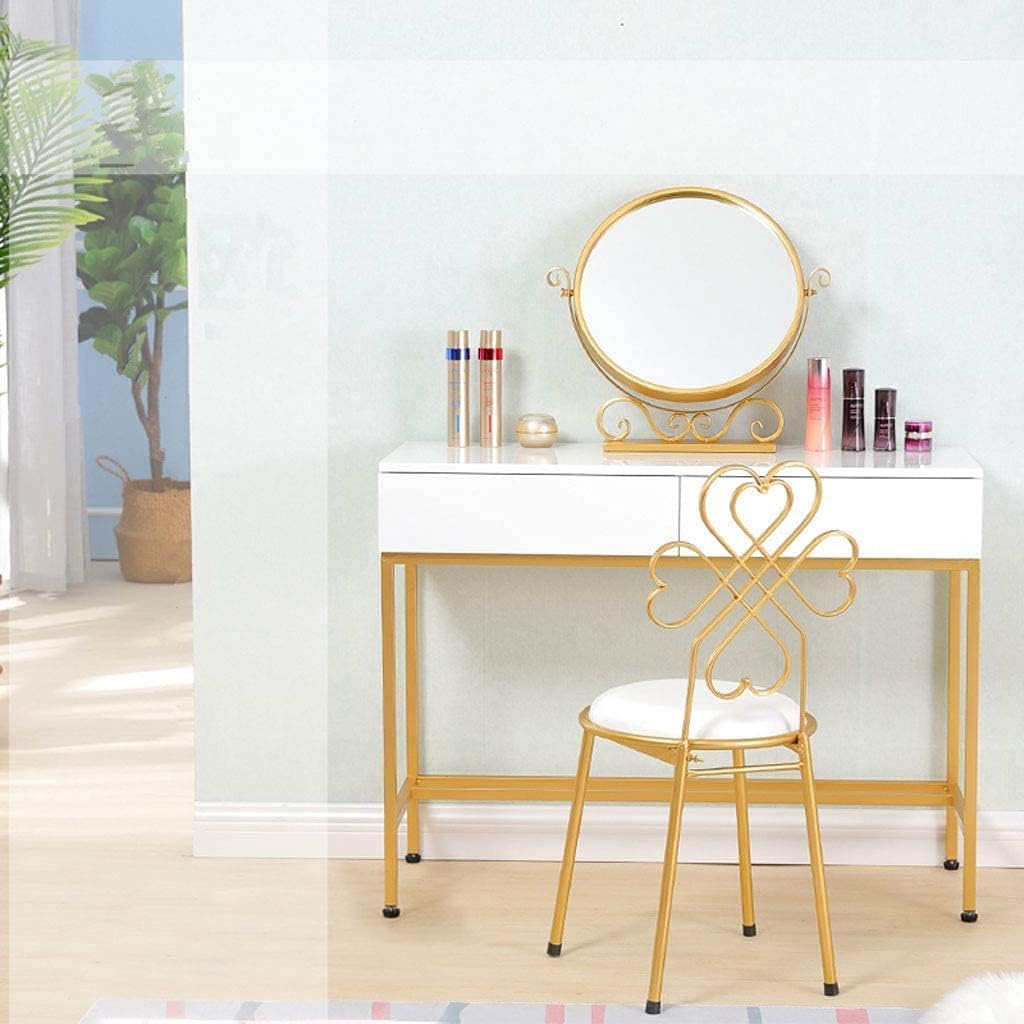 Makeup Mirror Nordic Simple Vanity Mirror Modern Dressing Table Mirror Hair Salon Desktop Round Mirror Mini Bedroom Mirrors for Desk