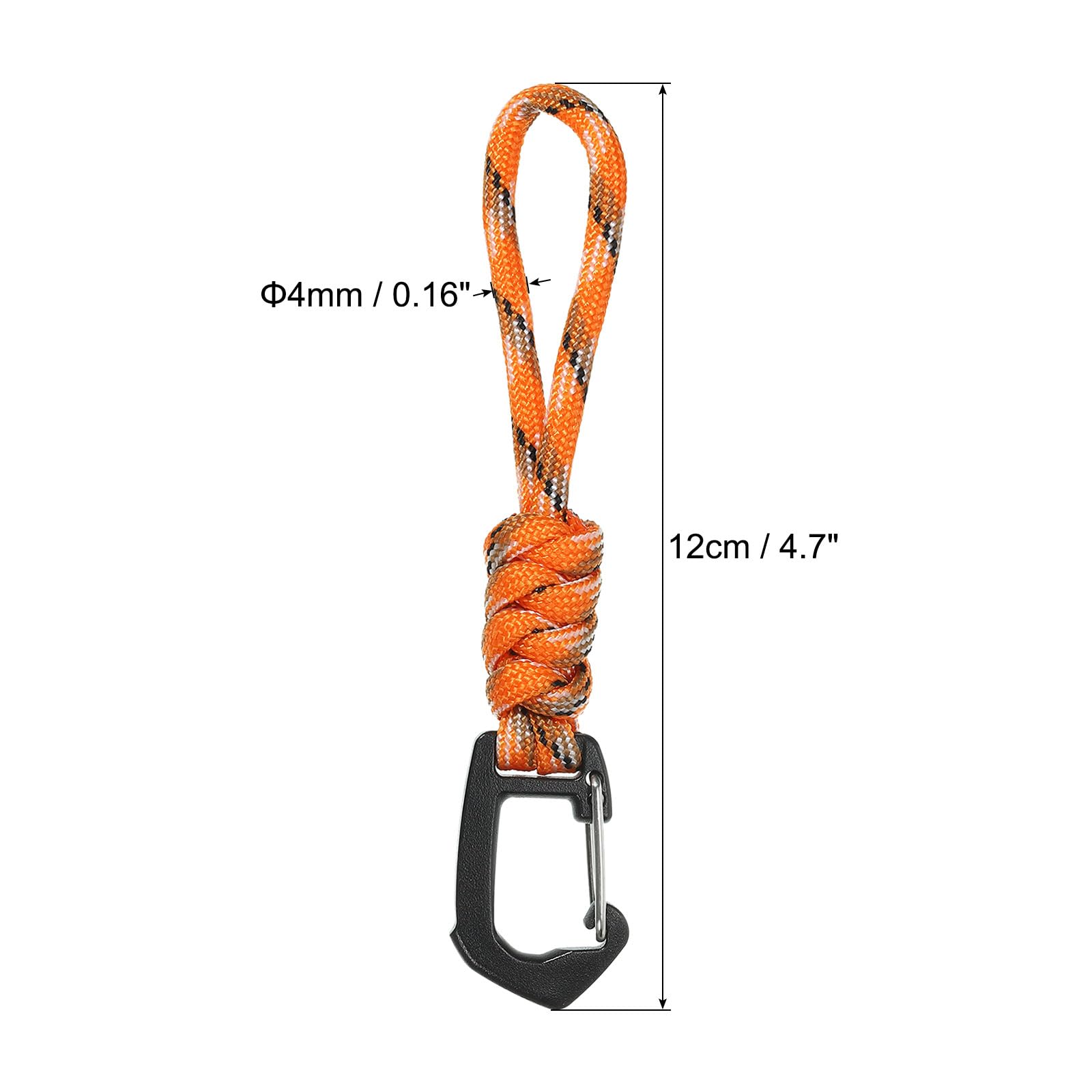 PATIKIL Badge Lanyard 4.7 Inch, Necklace Keychain Cord Metal Clasp Hook Ring Strap for Keys Whistle ID Card Badge Holder Camo Orange - Image 2