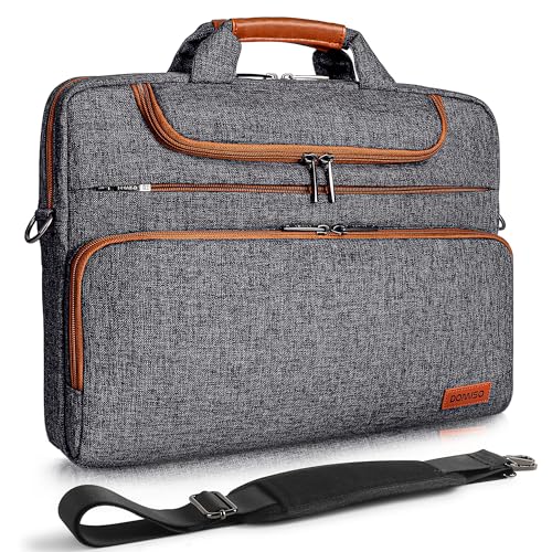 DOMISO Sacoche Ordinateur 18 Pouces Résistant à l'Eau Pochette PC Portable Sac à Bandoulière Homme Business Sac de Transport pour PC Gamer 18