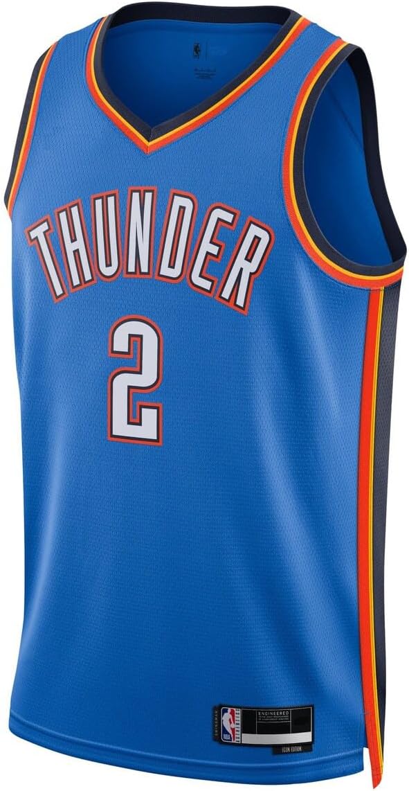 Shai Gilgeous-Alexander Oklahoma City Thunder NBA Kids Youth 8-20 Blue Icon Edition Swingman Jersey