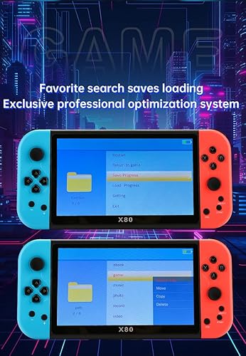Miniatura 9 de Nueva consola de juegos portátil X80greenblue 7 pulgadas HD salida retro juego barato regalos para niños apoyo TV juegos regalo de cumpleaños para