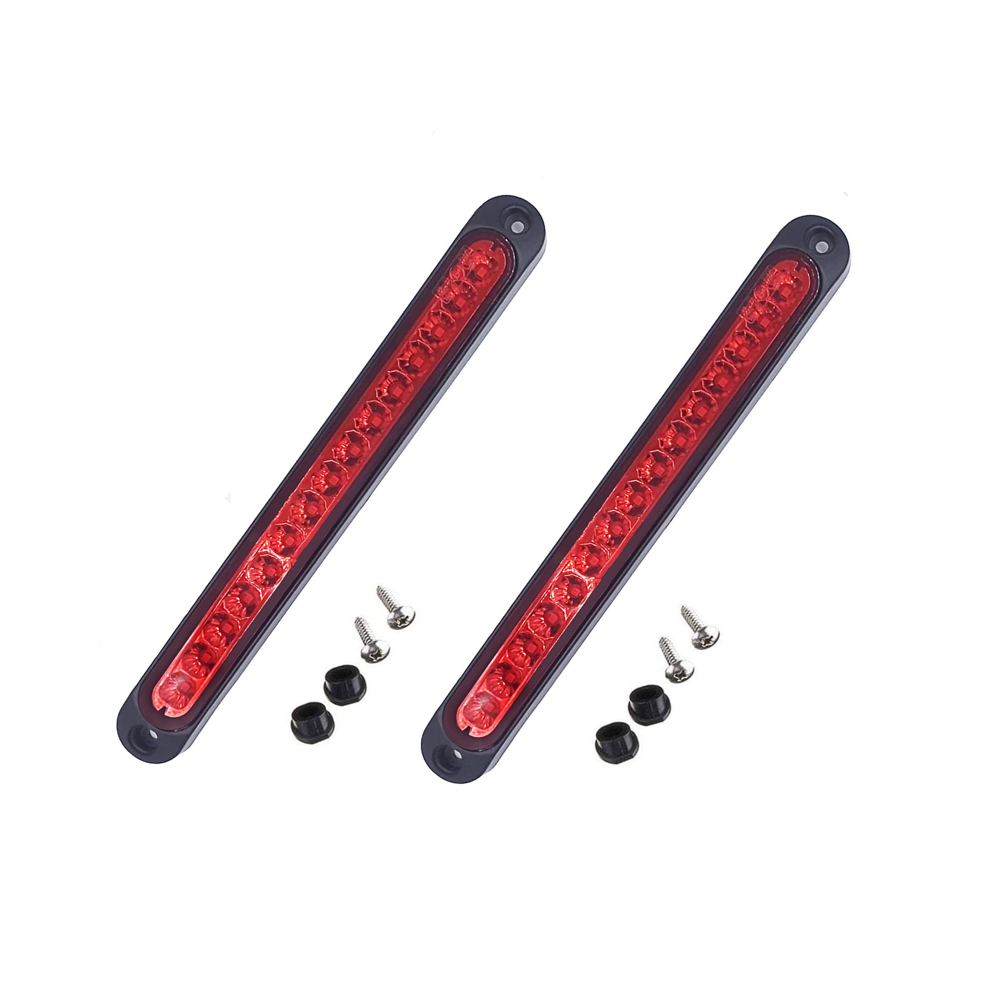 BLUERICE 15LED Trailer Identification Light, 10" Stop Turn Tail Light, Trailer Brake Tail Light, Rear Side Marker Lights for Car Truck Boat RV Pickups