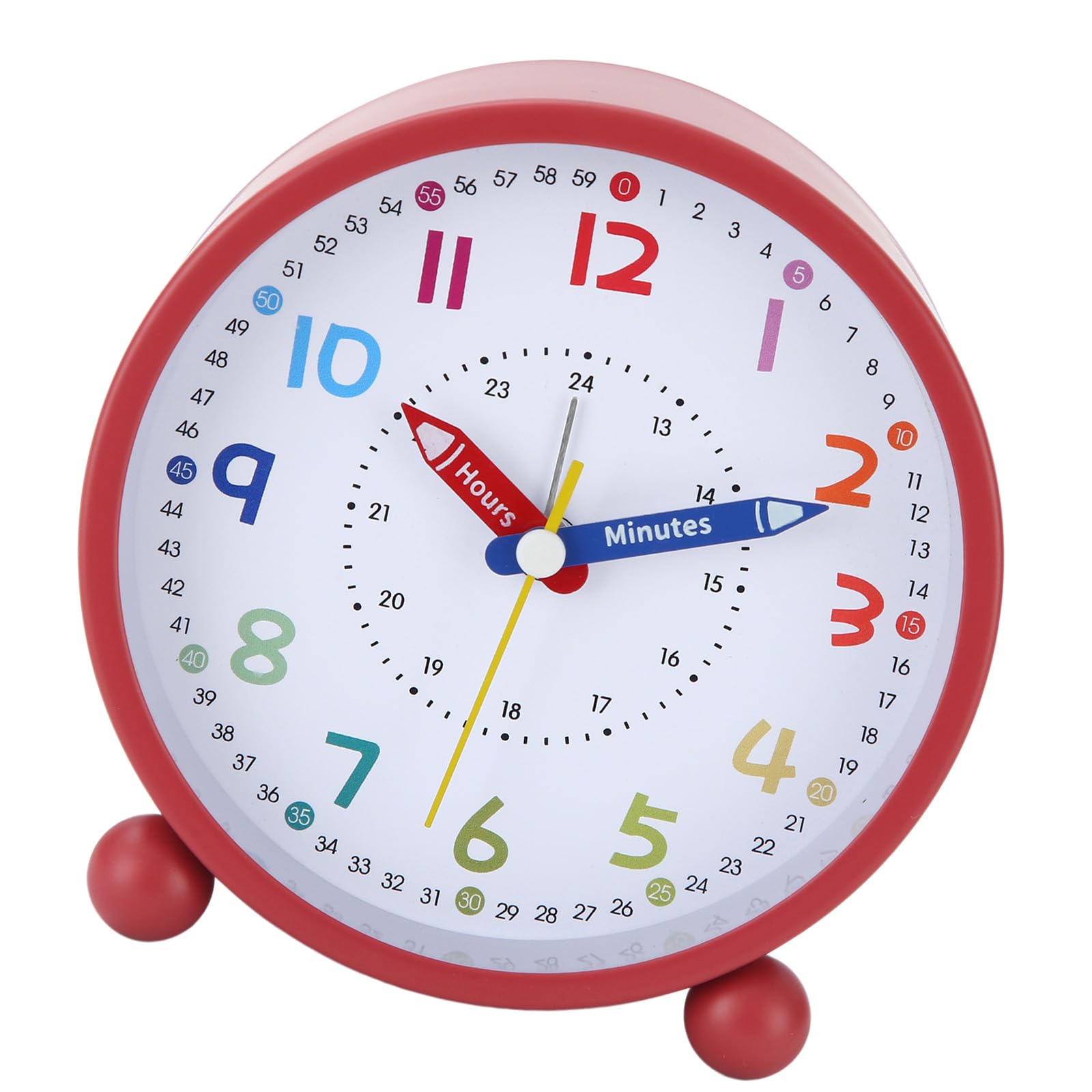 Kaeltsyn Kids Educational Analog Alarm Clock with Large Display and Nightlight Battery Operated for Bedsides and Study Area Analog Learning Clock