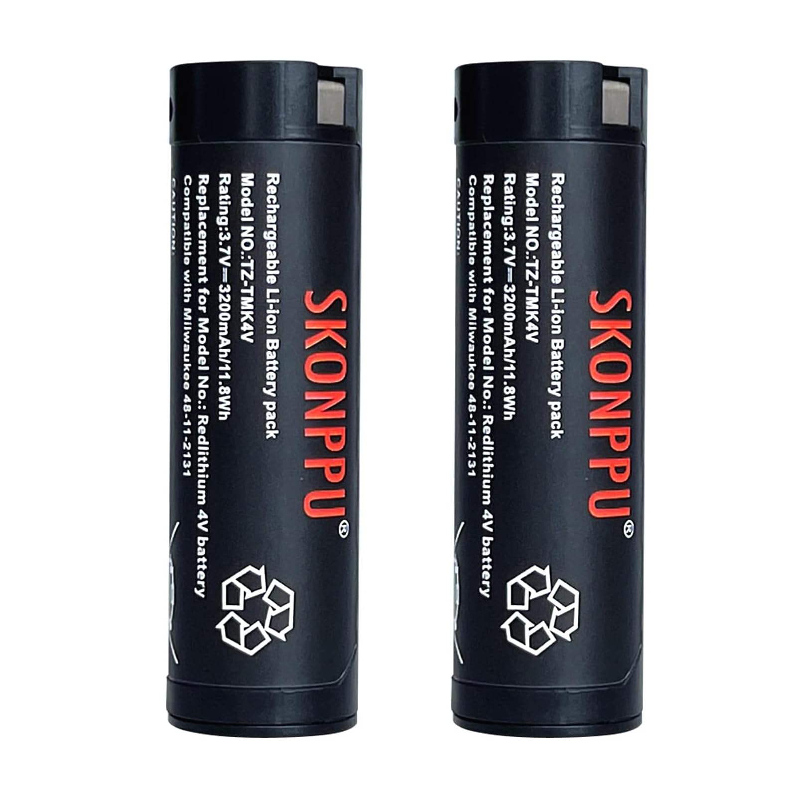 2-Pack 4V USB RedLituium Battery Compatible with Milwaukee 48-11-2131 But 20 Percent More Runtime,for Milwaukee Headlamp,Flashlight and Other Tools