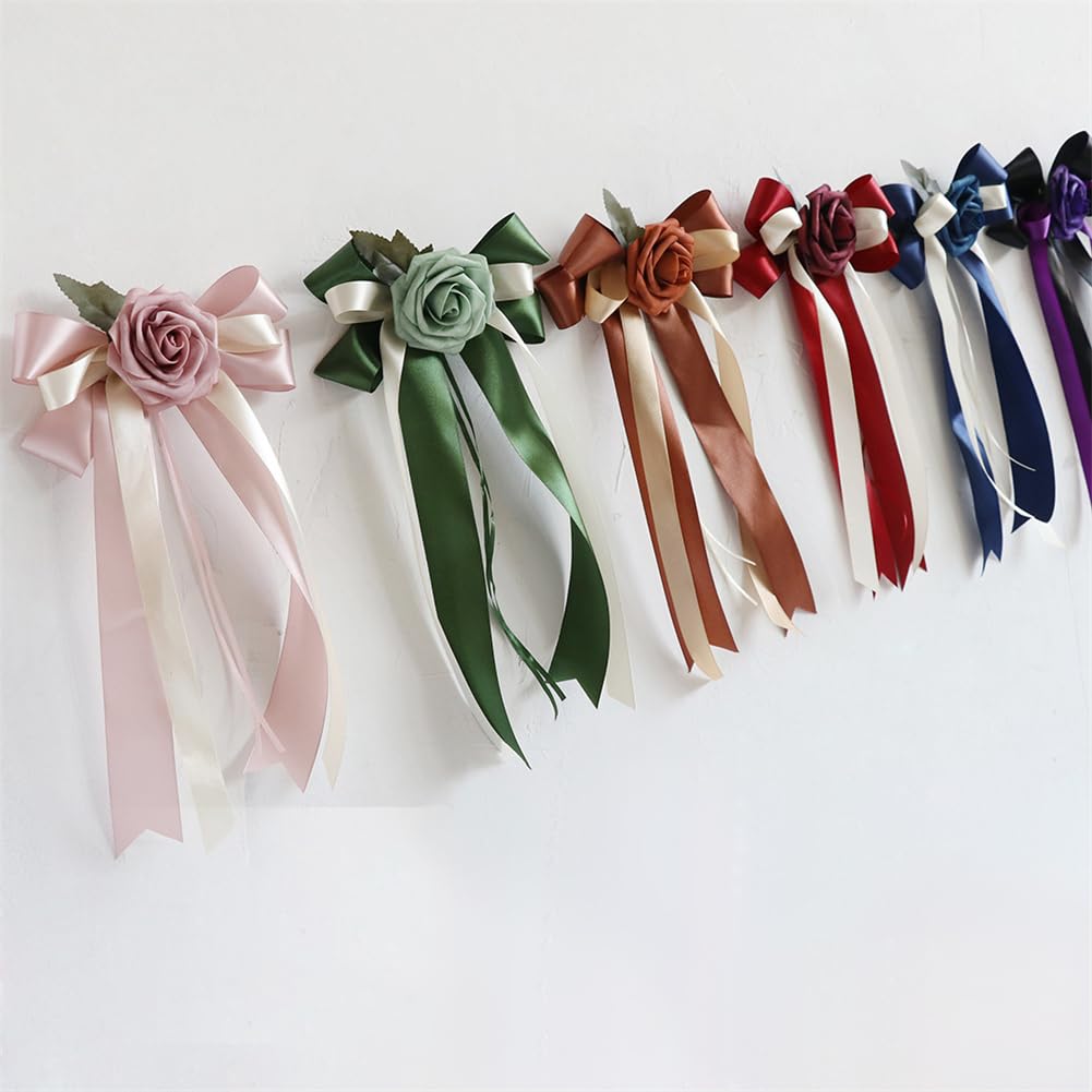 New Creative Wedding Car Decor Flower maniglie per porte specchietto retrovisore decorare accessori floreali artificiali puntelli per matrimoni  15