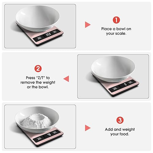 Miniatura 7 de Báscula de alimentos, báscula digital de cocina de 11 libras, pesa gramos y onzas para hornear, cocinar y preparar comidas, graduación precisa de