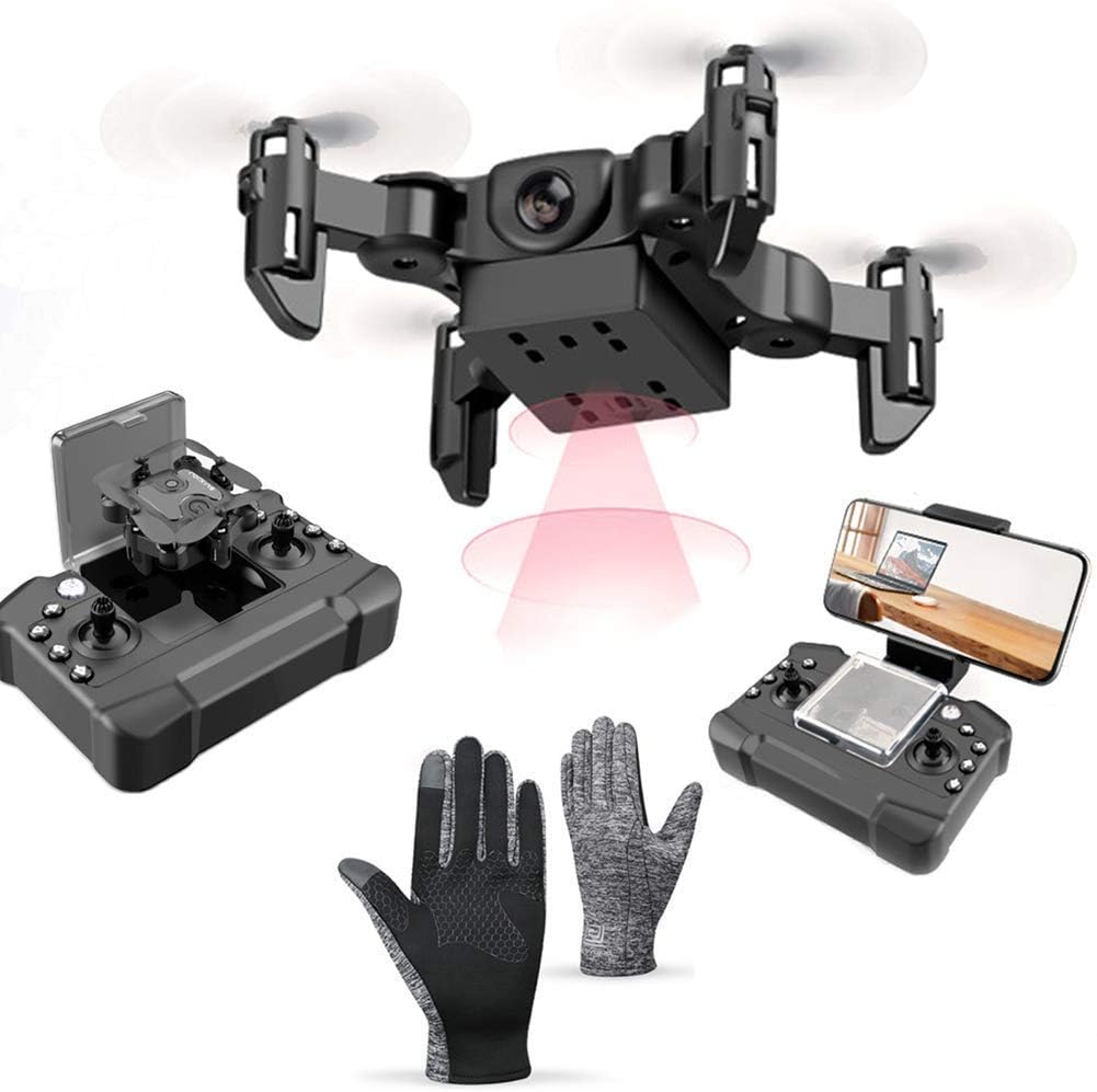 RC Camera Drone, Foldable Mini Quadcopter, with Auto Hover, Mobile Wi-Fi Operation, 360° Flips, 3 Austment Speeds and 5 Extra Batteries Gio