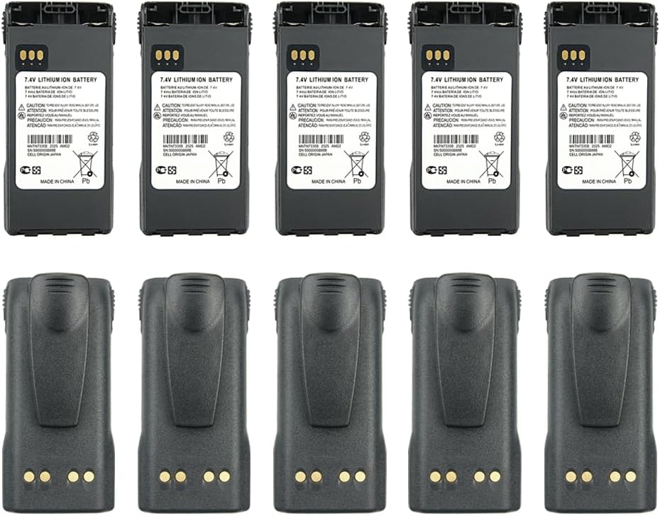 10x NNTN7335B Li-ion Replacement Two Way Radio Battery with Belt Clip for MT1500 PR1500 XTS1500 XTS2500 fits Part no NNTN7335 NTN9858 NTN9815(2800mAh)