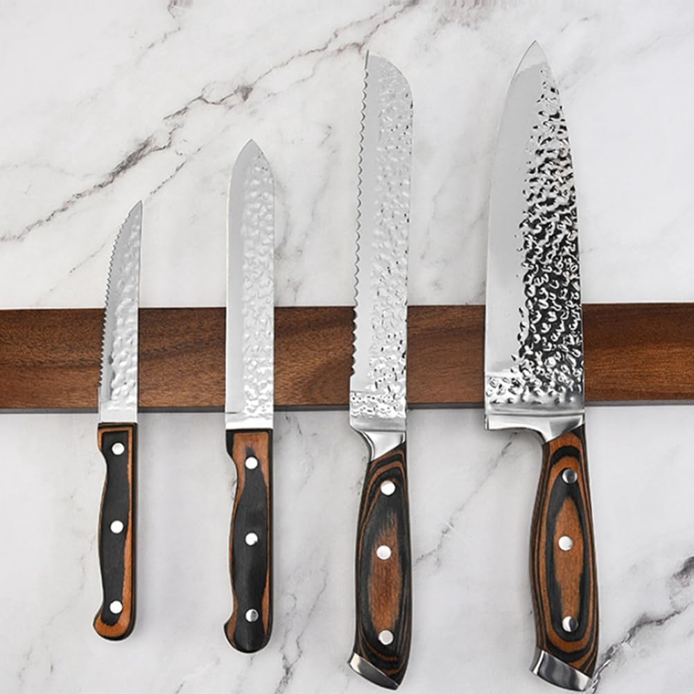 1 Piece Wooden Strip Magnetic Knife Holder Wall Mount Wood Block Magnet Knives Rack Kitchen Tool for Metal Knives