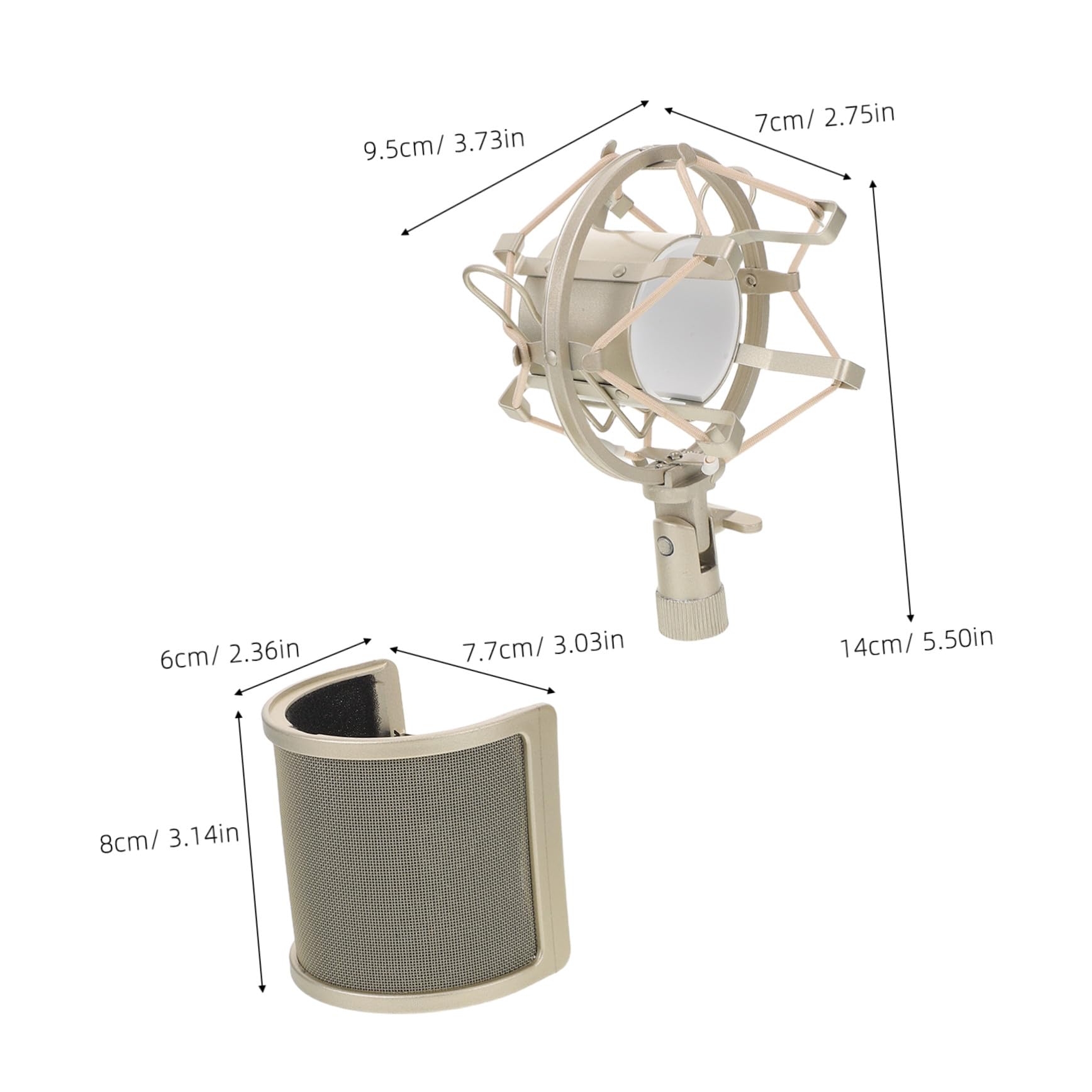 Filtro Antipop para Micrófono Protector de Viento Microfono Kit de Montaje para Micrófono de Radiodifusión Filtro Antipop Forma Kit de Protección Viento de Grabación Vocal